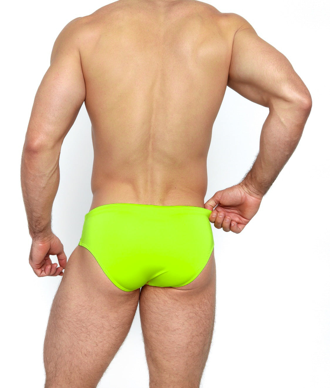 Lime Green Black Zebra Mens Bikini Brief Spandex Underwear 
